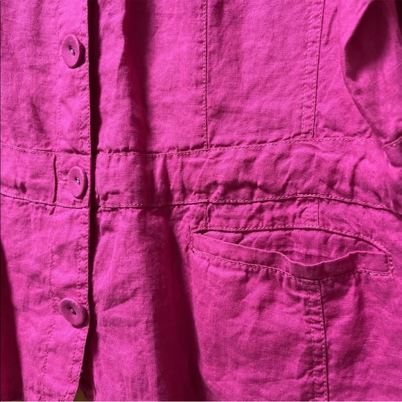 Eileen Fisher  Top XL 100% Irish Linen Button Front Shirt Layer Pink - Picture 6 of 8